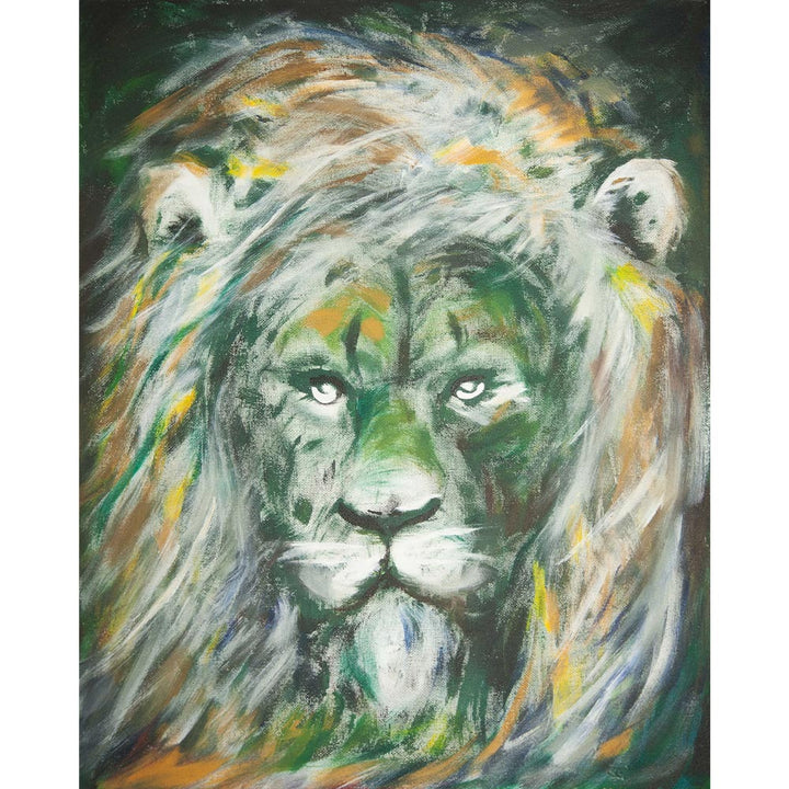 Origineel schilderij - Groene Leeuw, Hyoun Wook Song