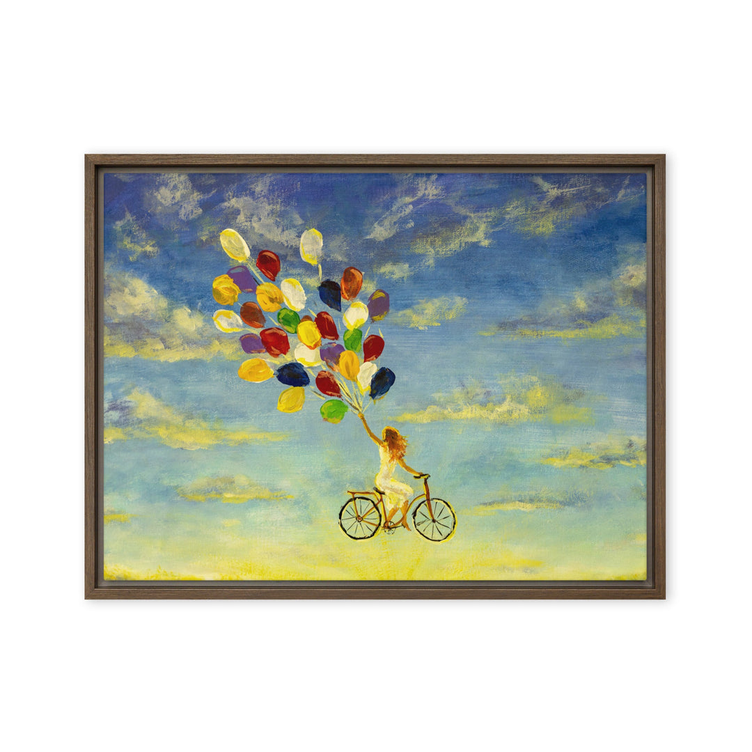 Leinwand - Luftballons am Himmel Braun / 61x81 cm (24″×32″) artlia