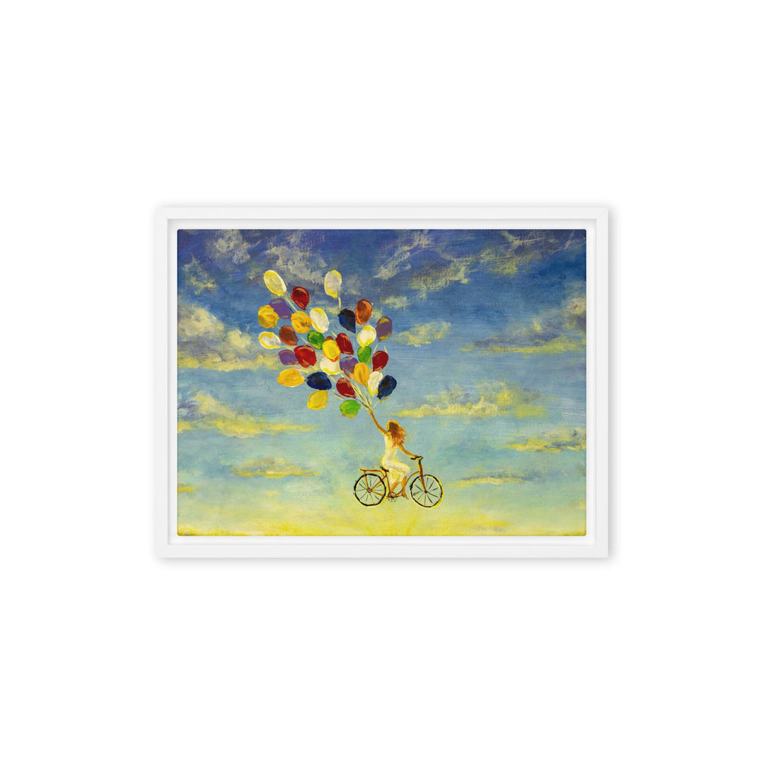 Leinwand - Luftballons am Himmel Weiß / 31x41 cm (12″×16″) artlia