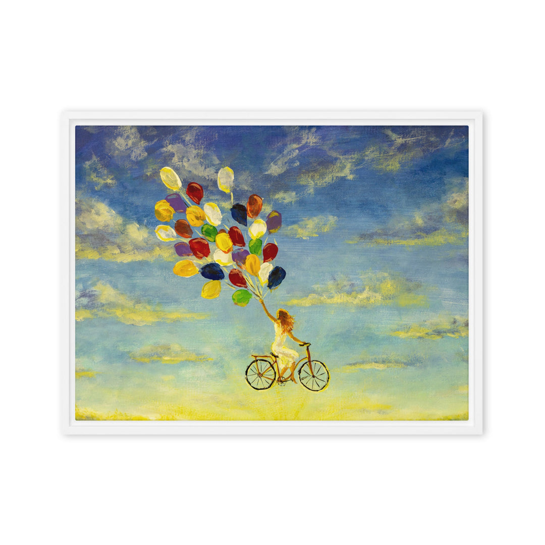 Leinwand - Luftballons am Himmel Weiß / 46x61 cm (18″×24″) artlia