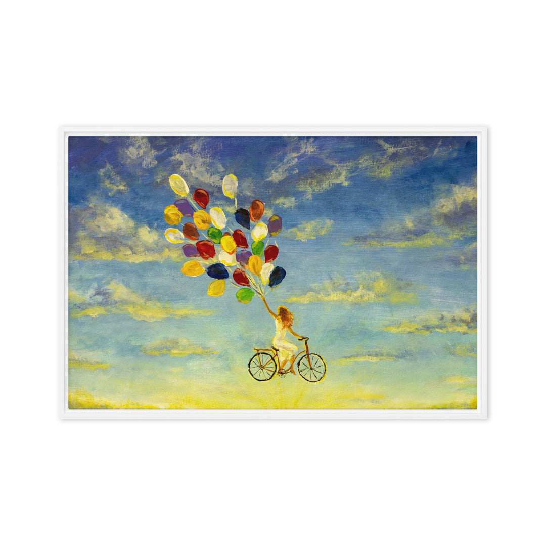 Leinwand - Luftballons am Himmel Weiß / 51x76 cm (20″×30″) artlia