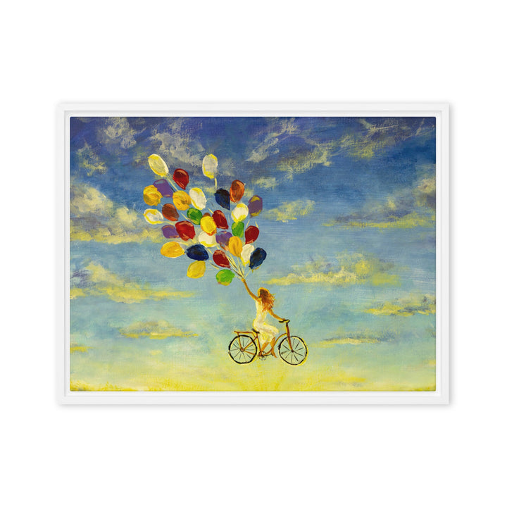 Leinwand - Luftballons am Himmel Weiß / 61x81 cm (24″×32″) artlia