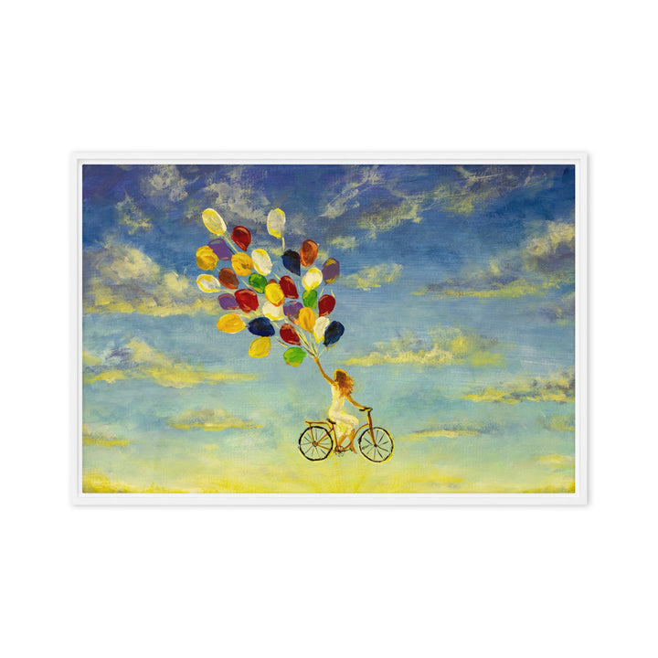 Leinwand - Luftballons am Himmel Weiß / 61x91 cm (24″×36″) artlia