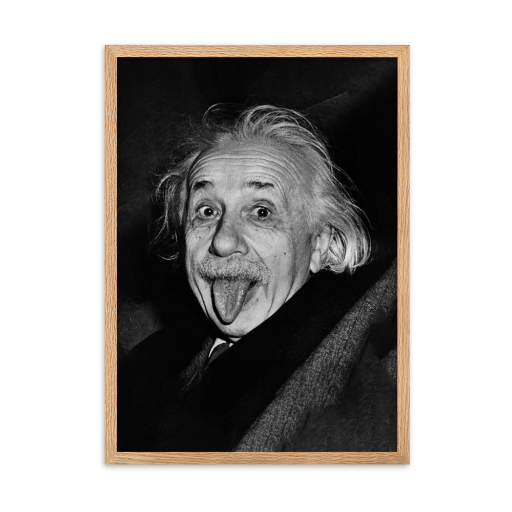 Poster - Albert Einstein Zunge Oak / 50×70 cm artlia