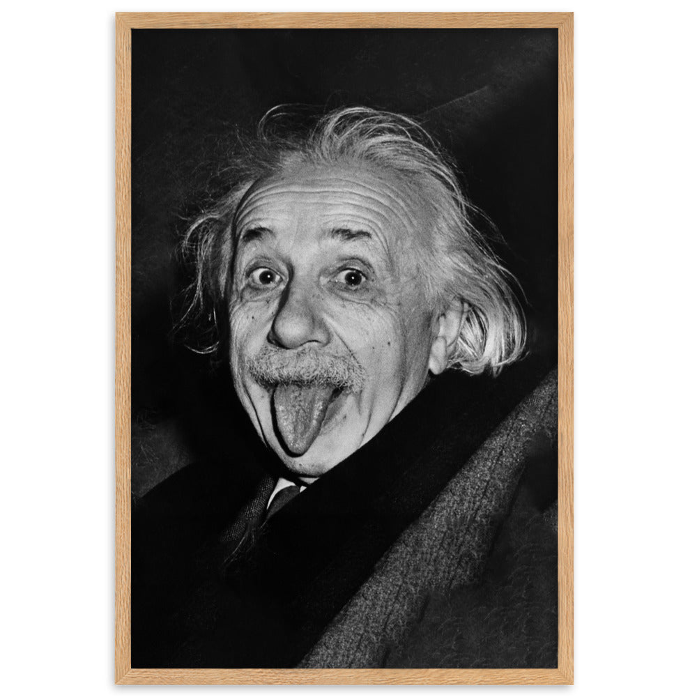 Poster - Albert Einstein Zunge Oak / 61×91 cm artlia