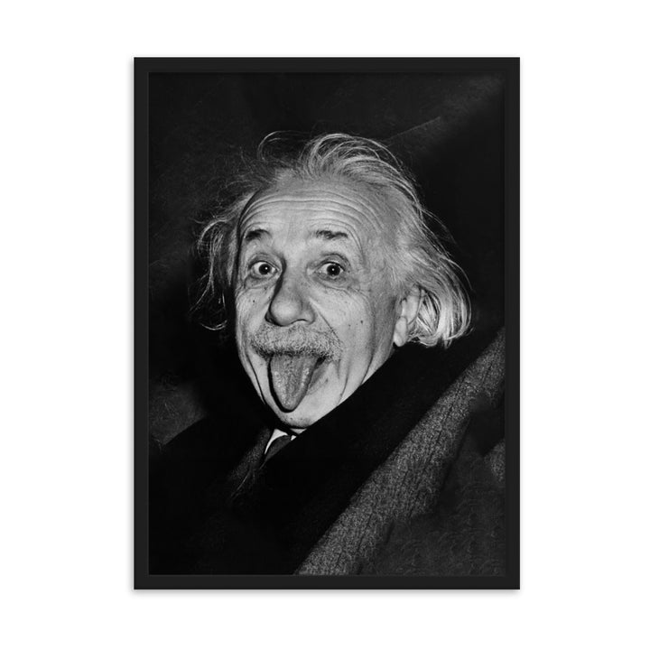 Poster - Albert Einstein Zunge Schwarz / 50×70 cm artlia