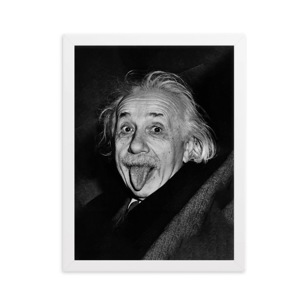 Poster - Albert Einstein Zunge Weiß / 30×40 cm artlia