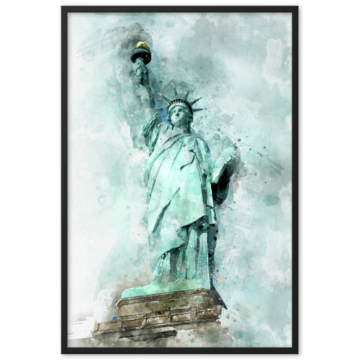 Poster - Freiheitsstatue Schwarz / 61×91 cm artlia