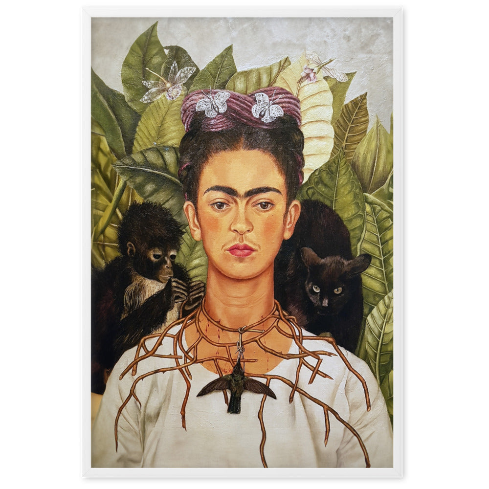 Poster - Frida Kahlo with Thorn Necklace and Hummingbird artlia