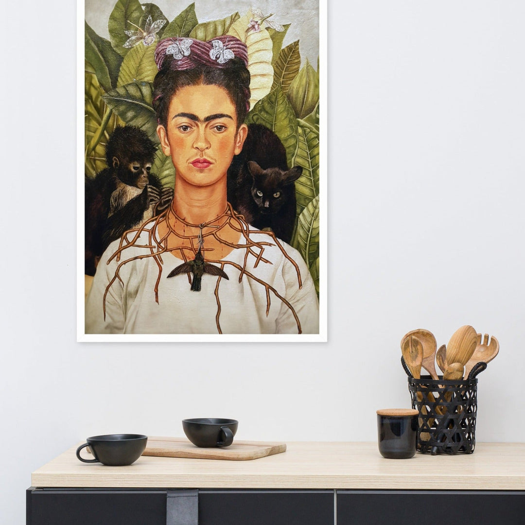 Poster - Frida Kahlo with Thorn Necklace and Hummingbird artlia