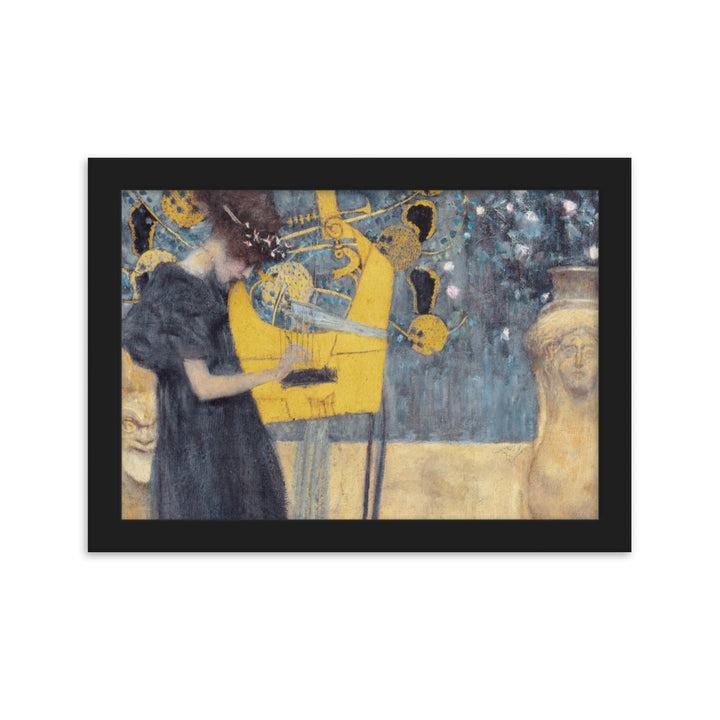 Poster - Gustav Klimt, Die Musik Schwarz / 21×30 cm artlia