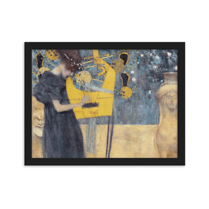Poster - Gustav Klimt, Die Musik Schwarz / 30×40 cm artlia