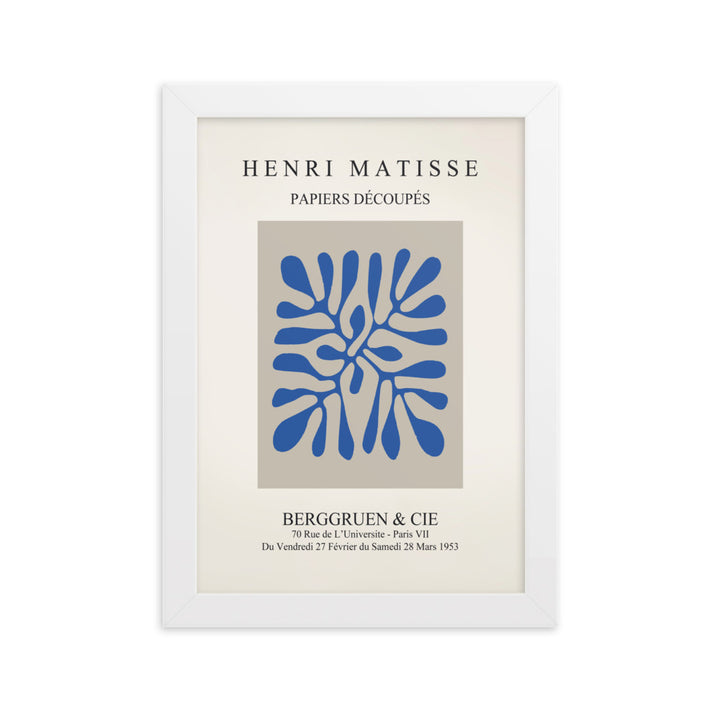 Poster - Henri Matisse, Papier Découpés blaue Blätter Weiß / 21×30 cm artlia