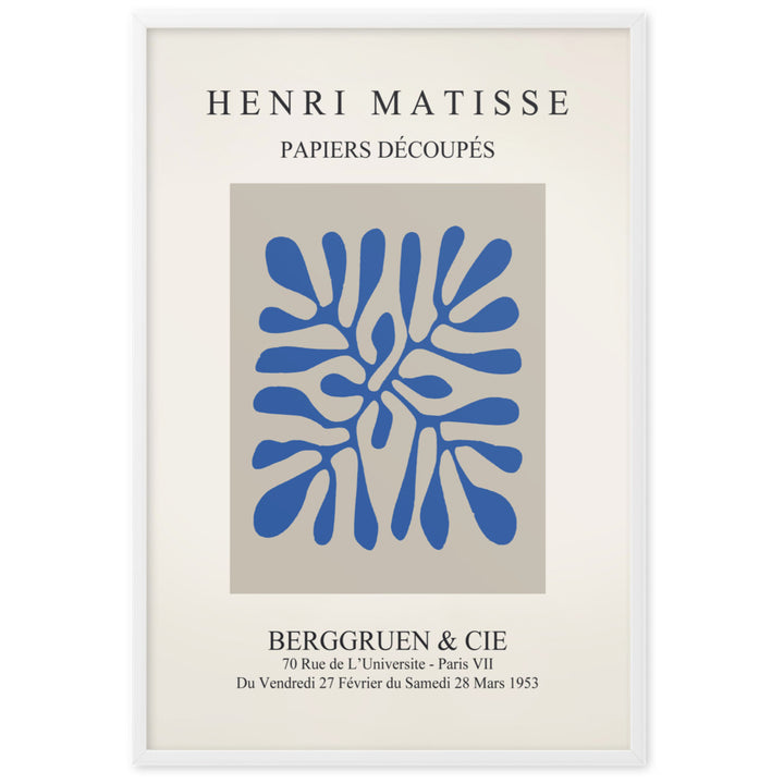 Poster - Henri Matisse, Papier Découpés blaue Blätter Weiß / 61×91 cm artlia