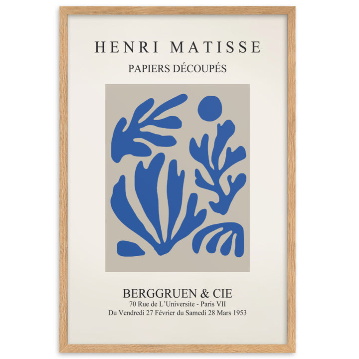 Poster - Henri Matisse, Papier Découpés blauer Garten I Oak / 61×91 cm artlia