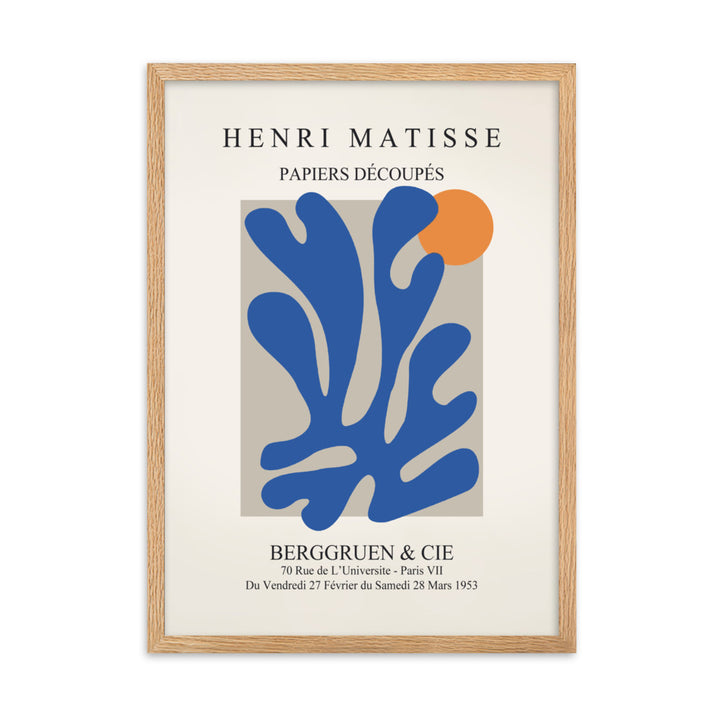 Poster - Henri Matisse, Papier Découpés blauer Garten II Oak / 50×70 cm artlia