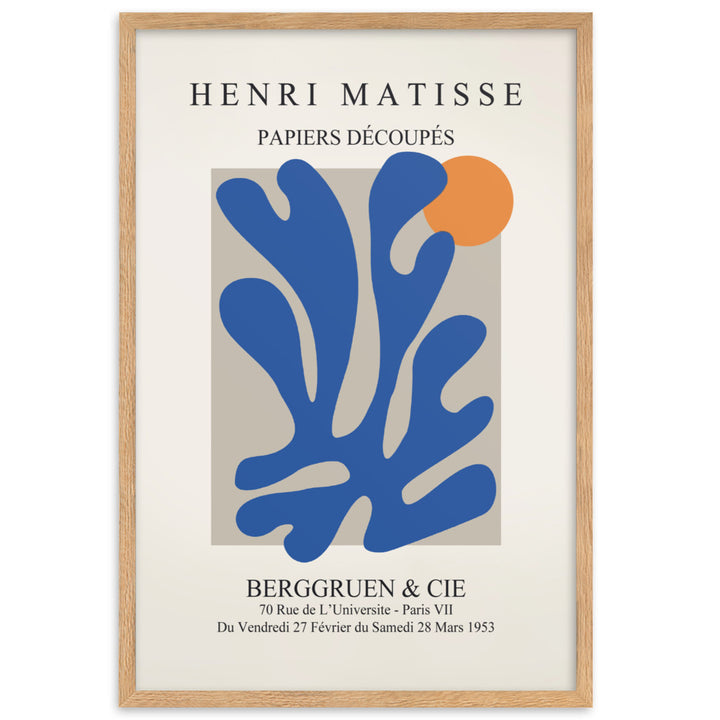 Poster - Henri Matisse, Papier Découpés blauer Garten II Oak / 61×91 cm artlia