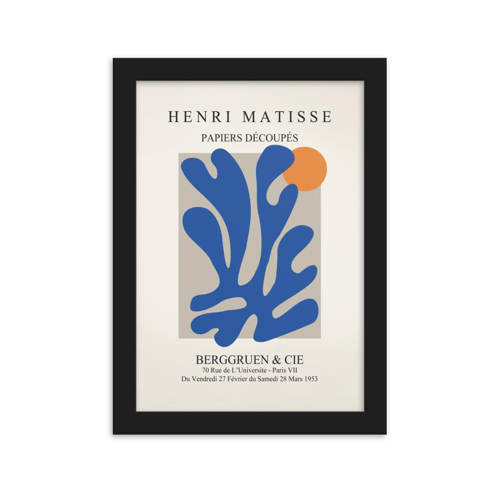 Poster - Henri Matisse, Papier Découpés blauer Garten II Schwarz / 21×30 cm artlia
