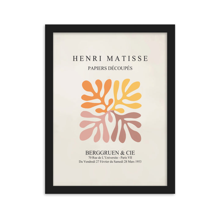 Poster - Henri Matisse, Papier Découpés bunte Blätter Schwarz / 30×40 cm artlia