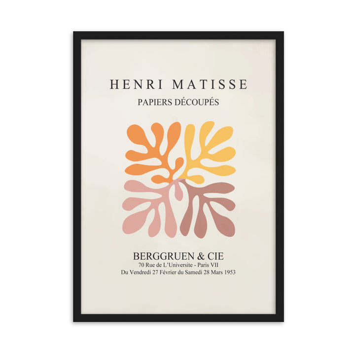 Poster - Henri Matisse, Papier Découpés bunte Blätter Schwarz / 50×70 cm artlia