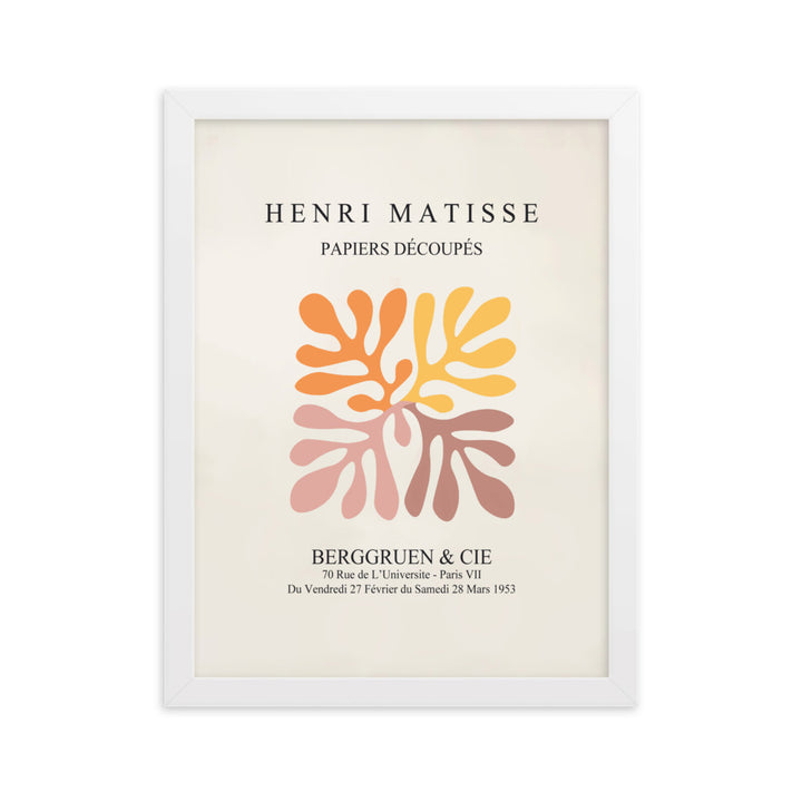 Poster - Henri Matisse, Papier Découpés bunte Blätter Weiß / 30×40 cm artlia