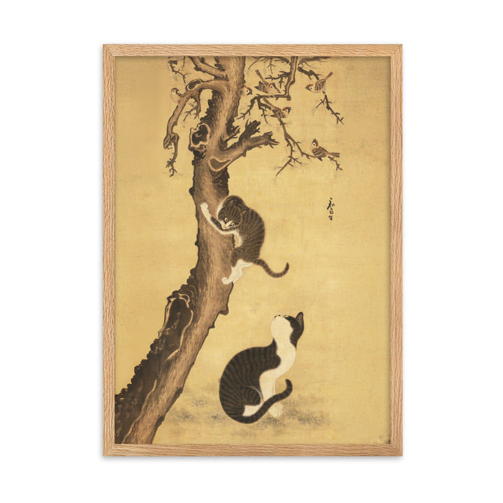 Poster - Katzen und Spatzen, Byeon Sang-byeok Oak / 50×70 cm artlia