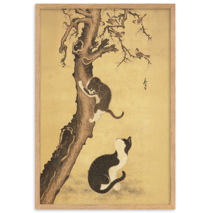 Poster - Katzen und Spatzen, Byeon Sang-byeok Oak / 61×91 cm artlia