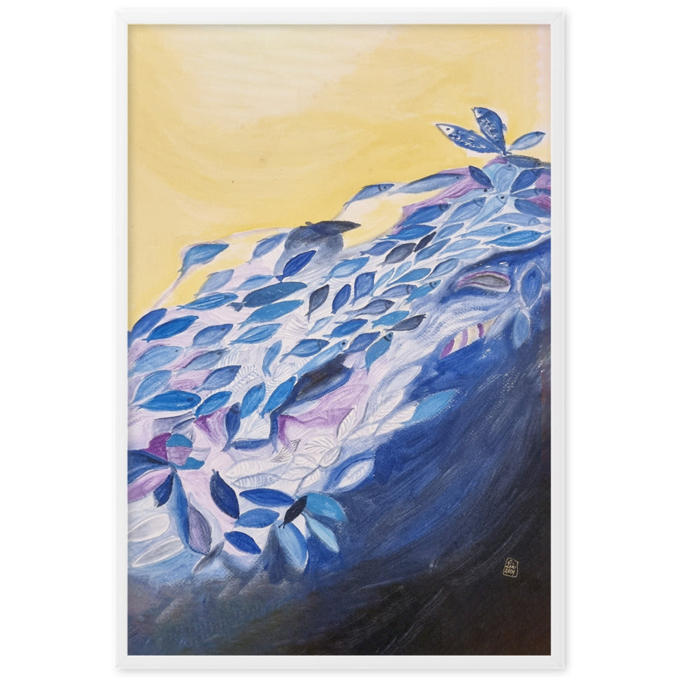 Poster - Lia Broecker-Jakob, Transzendenz der Fische Weiß / 61×91 cm artlia