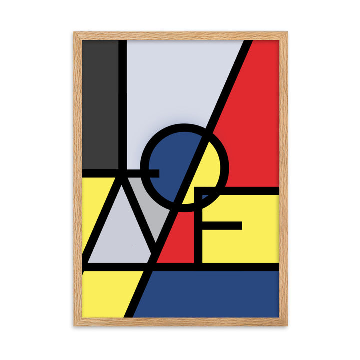 Poster - "LOVE" im Stil von Mondrian Oak / 50×70 cm artlia