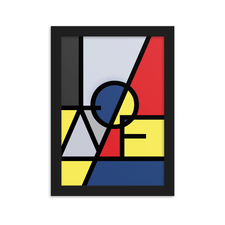 Poster - "LOVE" im Stil von Mondrian Schwarz / 21×30 cm artlia