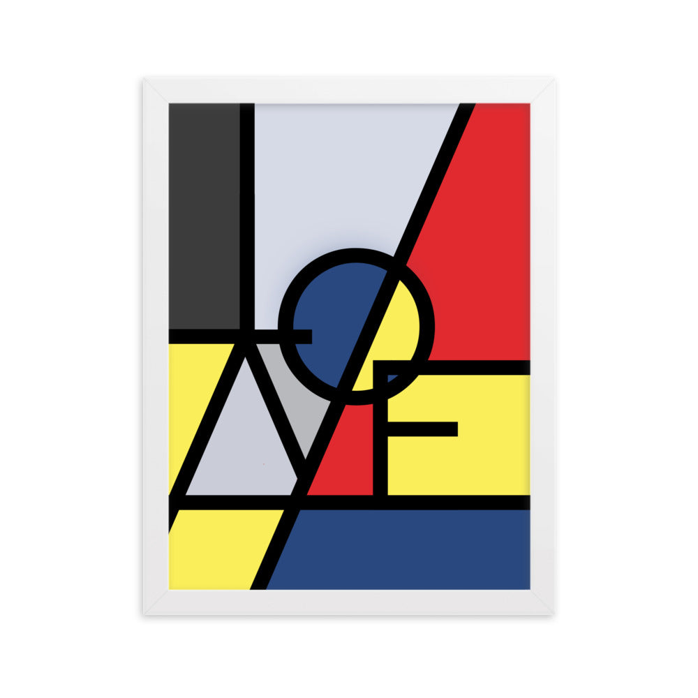 Poster - "LOVE" im Stil von Mondrian Weiß / 30×40 cm artlia