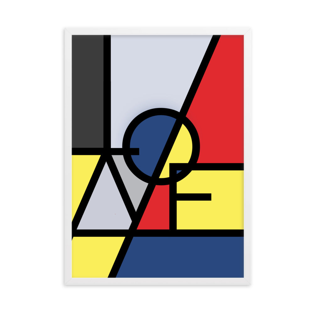 Poster - "LOVE" im Stil von Mondrian Weiß / 50×70 cm artlia