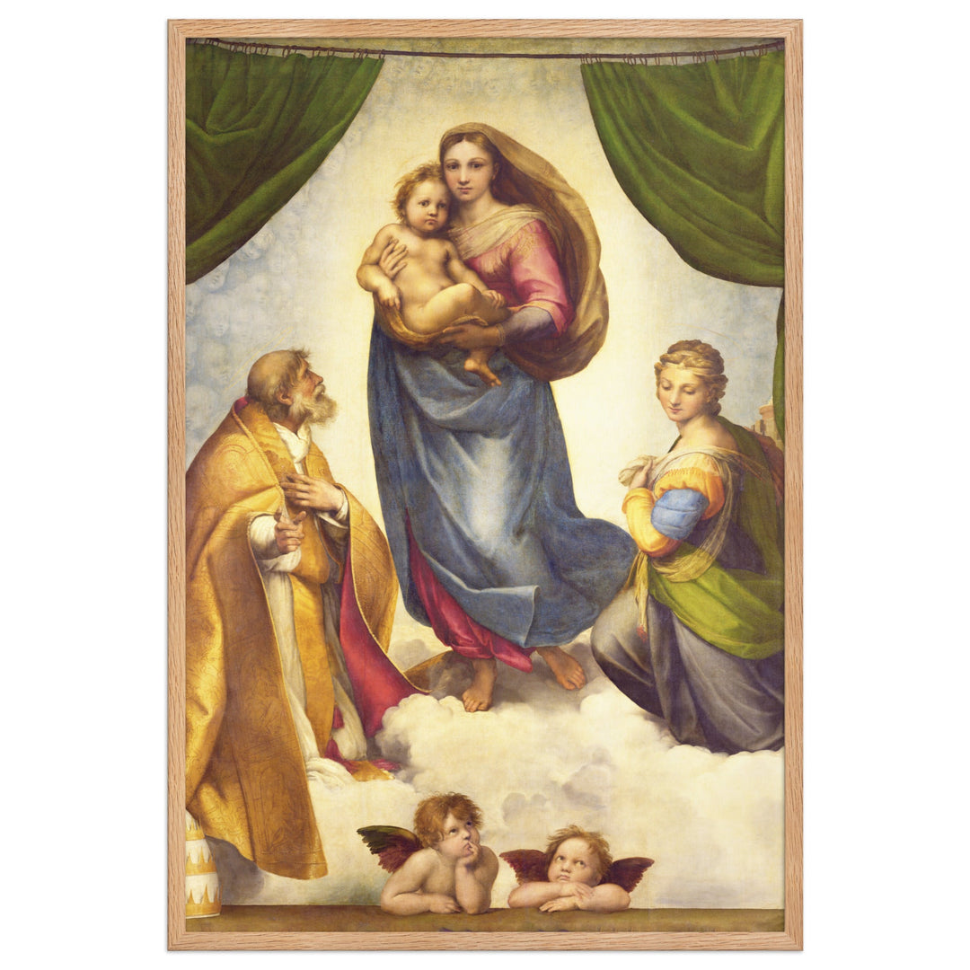Poster - Raffaello Sanzio da Urbino, Die Sixtinische Madonna Oak / 61×91 cm artlia