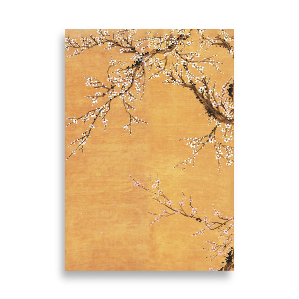 Poster - Rote und weiße Pflaumenblüten ohne Rahmen / Teil 1 / 21×30 cm artlia