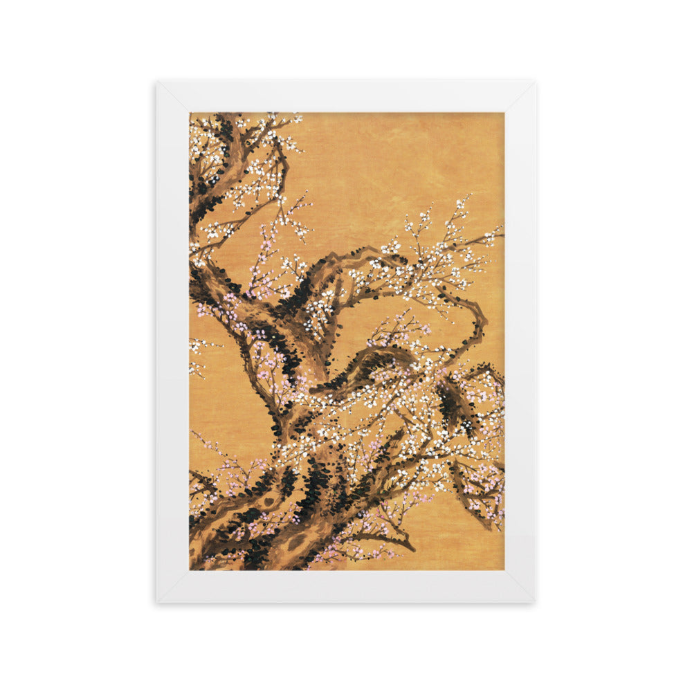 Poster - Rote und weiße Pflaumenblüten Weiß / Teil 2 / 21×30 cm artlia