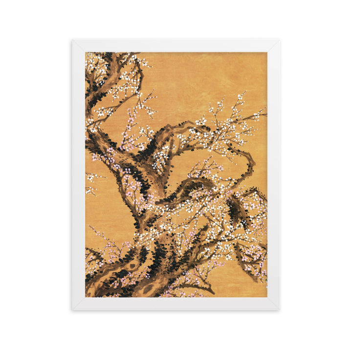Poster - Rote und weiße Pflaumenblüten Weiß / Teil 2 / 30×40 cm artlia