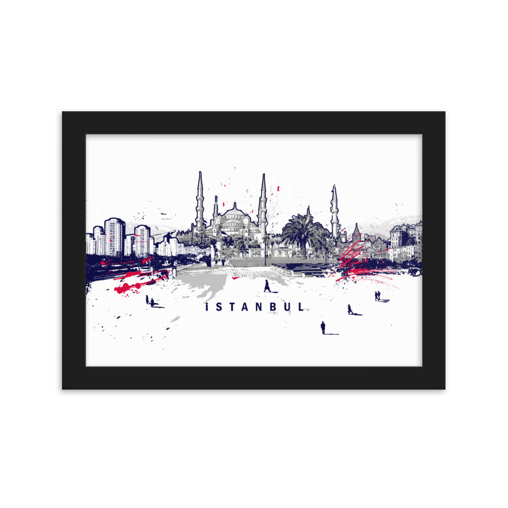 Poster - Skyline Istanbul Schwarz / 21×30 cm artlia