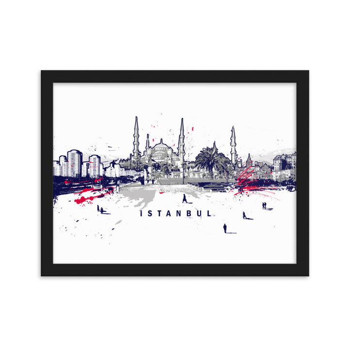 Poster - Skyline Istanbul Schwarz / 30×40 cm artlia
