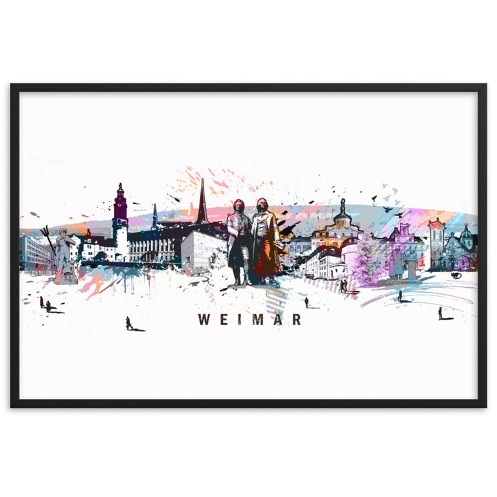 Poster - Skyline Weimar Schwarz / 61×91 cm artlia