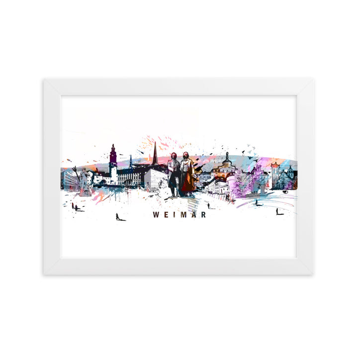 Poster - Skyline Weimar Weiß / 21×30 cm artlia