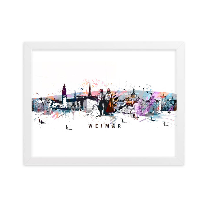 Poster - Skyline Weimar Weiß / 30×40 cm artlia