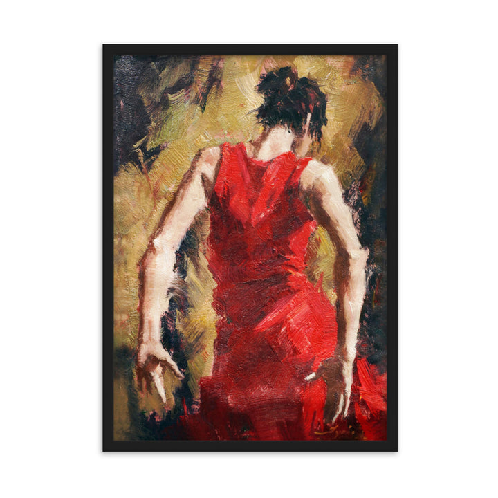 Poster - Tango Woman in Red Dress Schwarz / 50×70 cm artlia