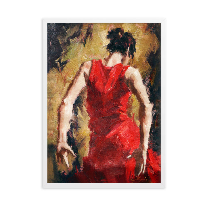 Poster - Tango Woman in Red Dress Weiß / 50×70 cm artlia