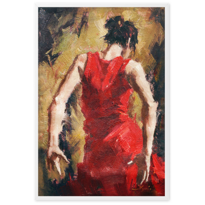 Poster - Tango Woman in Red Dress Weiß / 61×91 cm artlia