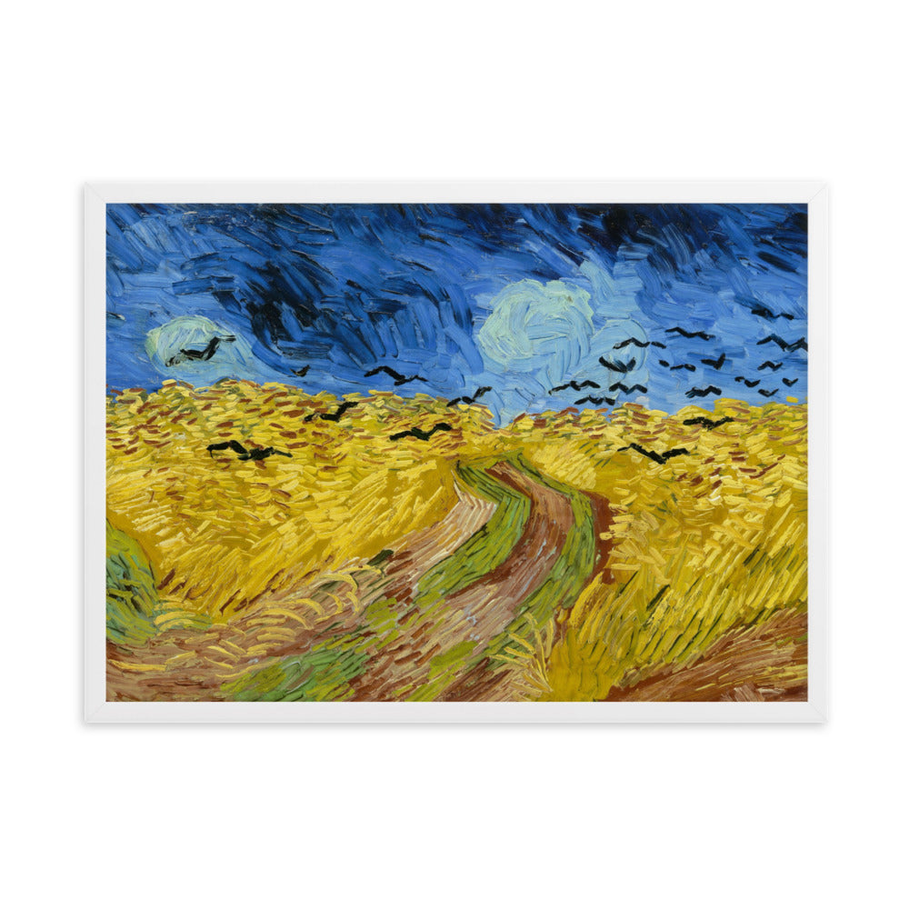 Poster - Van Gogh, Weizenfeld mit Krähen Weiß / 50×70 cm artlia