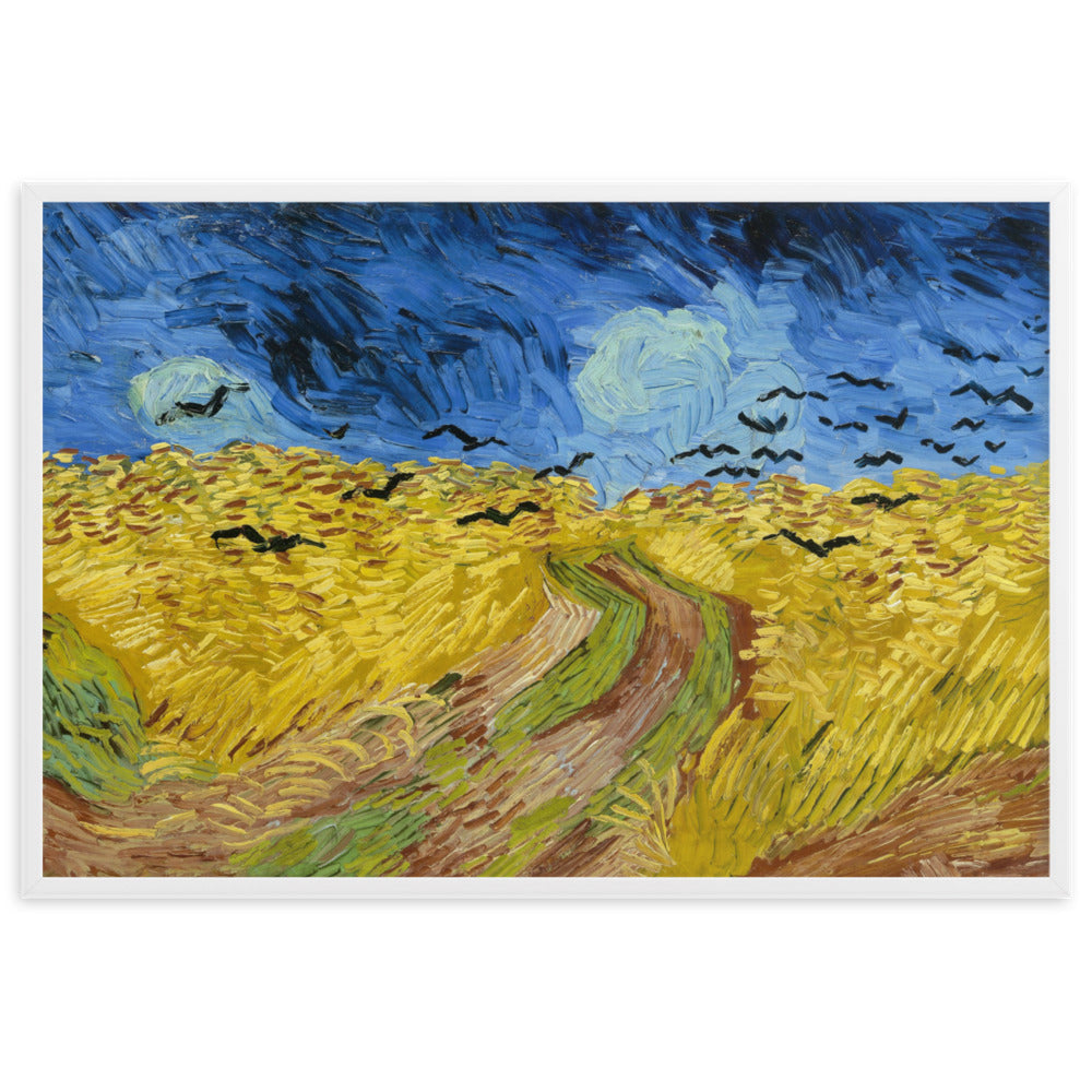 Poster - Van Gogh, Weizenfeld mit Krähen Weiß / 61×91 cm artlia