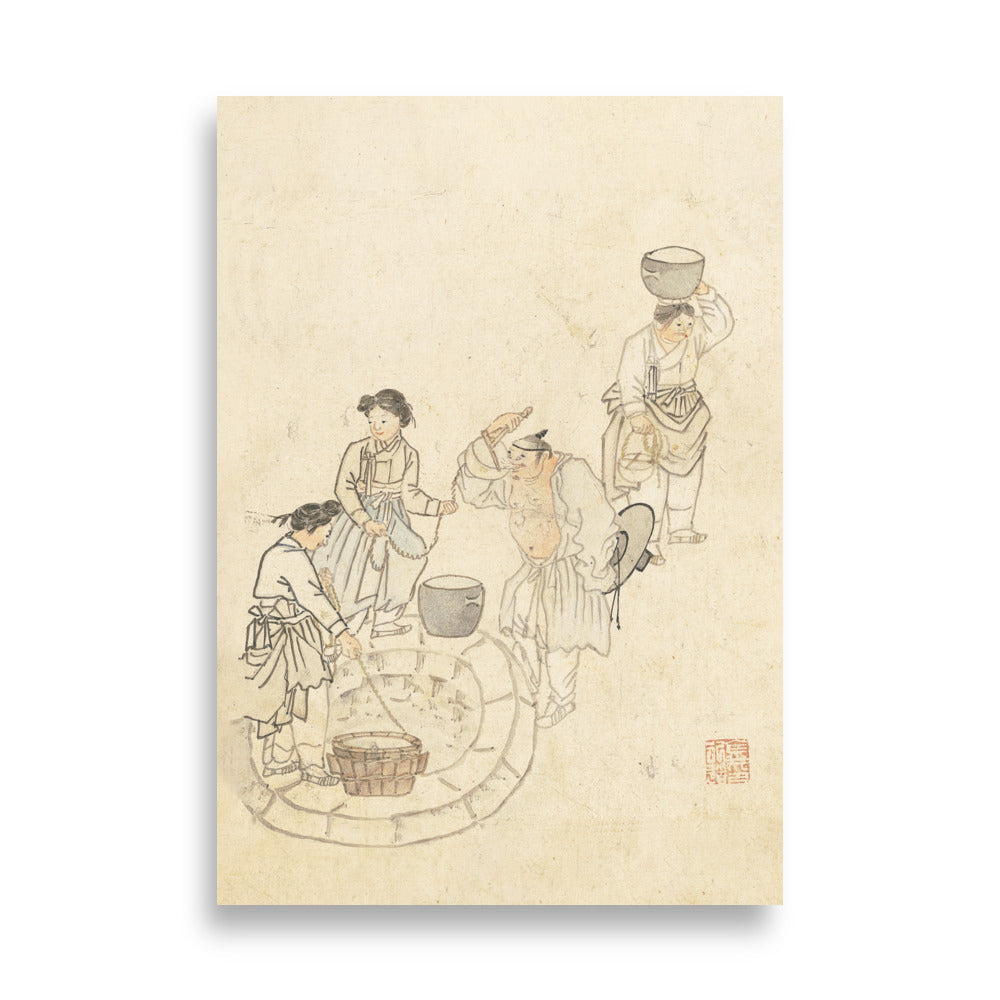 bei der Quelle, Umulga, Kim Hong-do - Poster 21×30 cm artlia