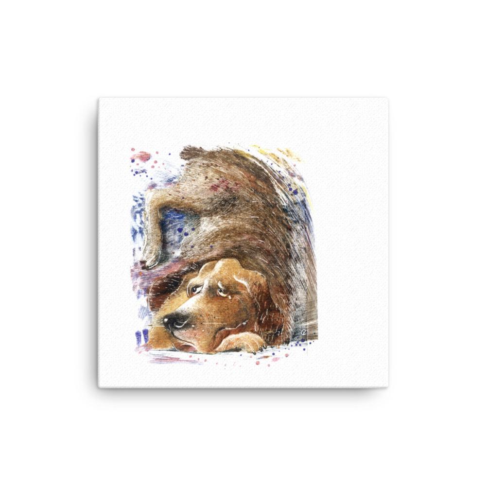 Dom Hund - Leinwand 30x30 cm artlia
