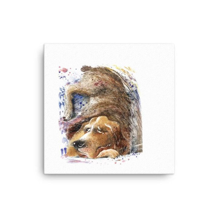 Dom Hund - Leinwand 30x30 cm artlia