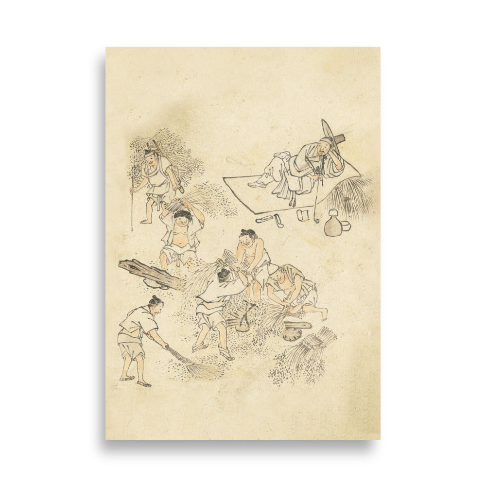 Dreschen, Kim Hong-do - Poster 21×30 cm artlia